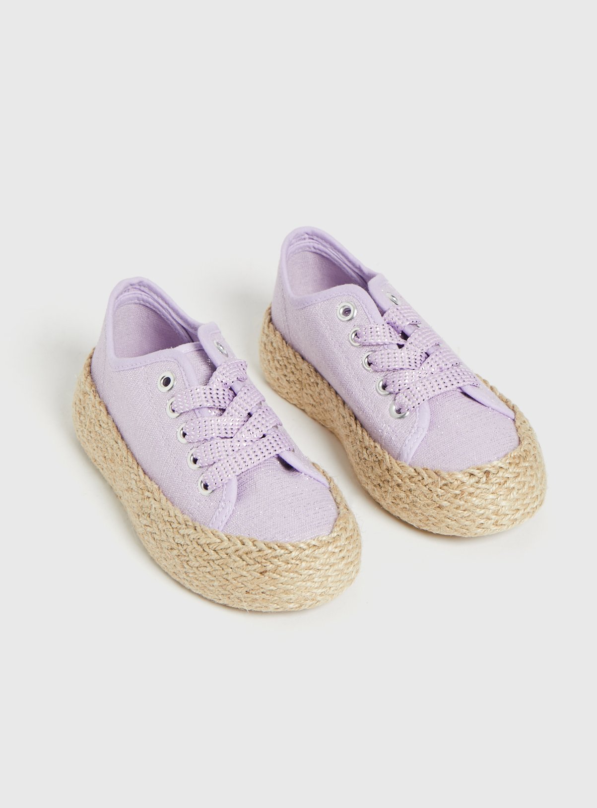 SKU:SS23 APR G2 AA LUREX ESPADRILLE TRAINER:Lilac:9 Infant - Image 2 thumbnail