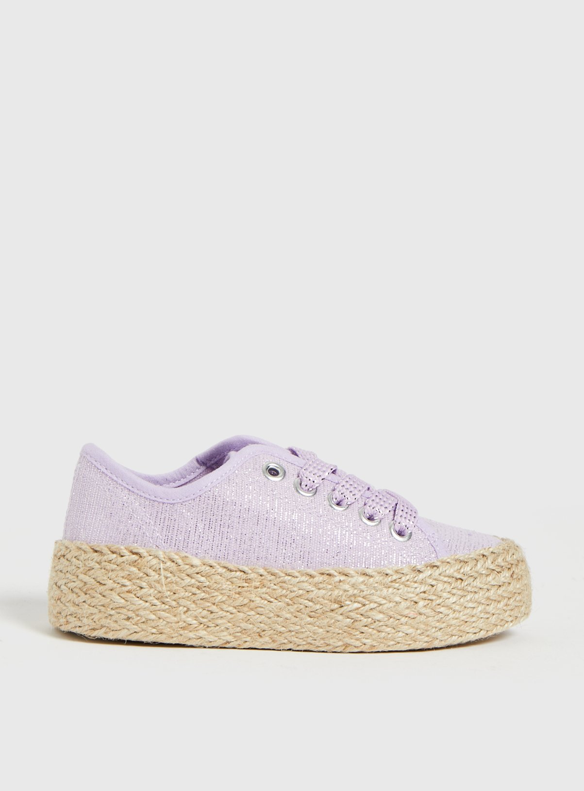 SKU:SS23 APR G2 AA LUREX ESPADRILLE TRAINER:Lilac:11 Infant - Image 1 thumbnail