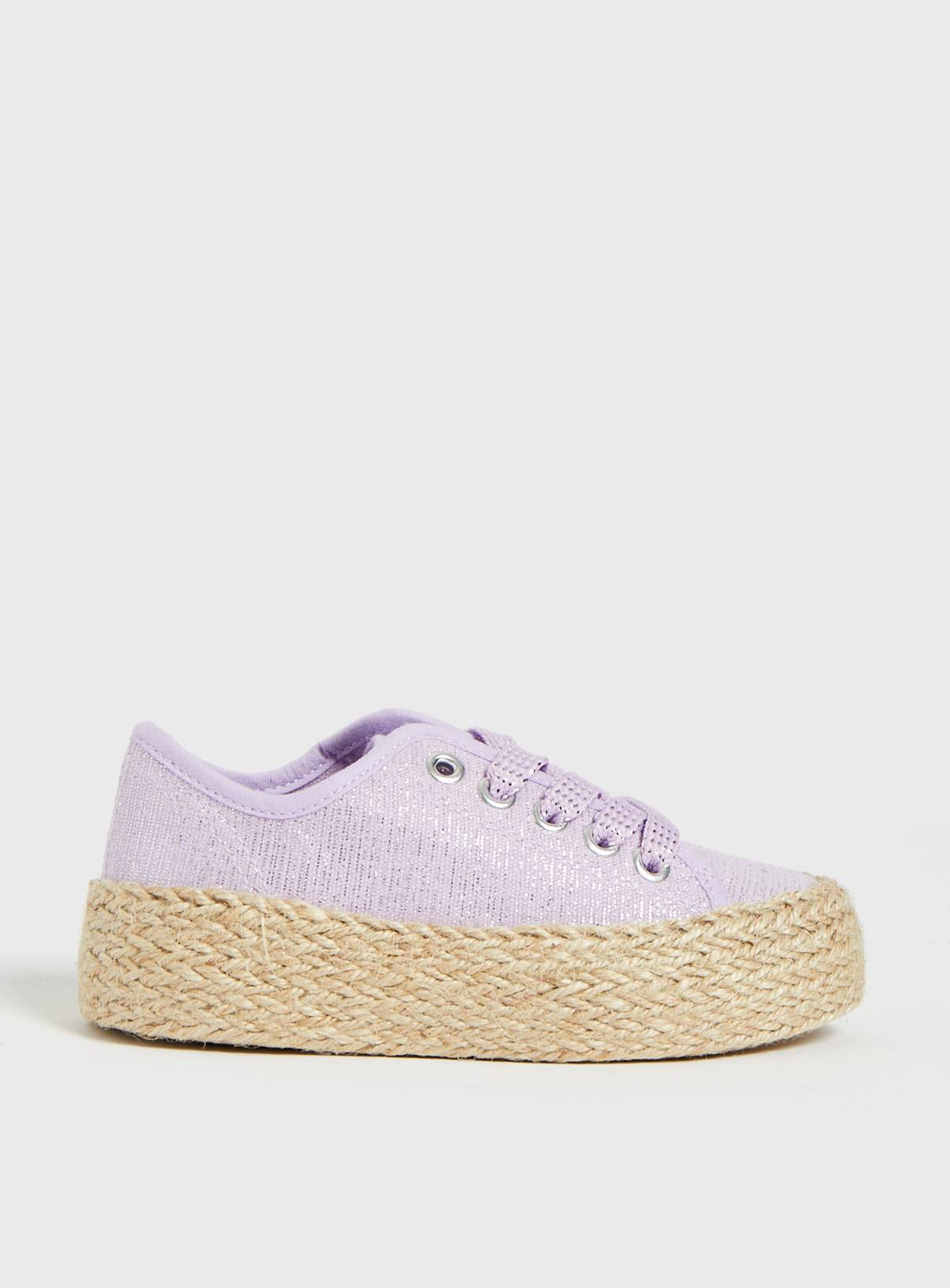 SKU:SS23 APR G2 AA LUREX ESPADRILLE TRAINER:Lilac:11 Infant - Image 1