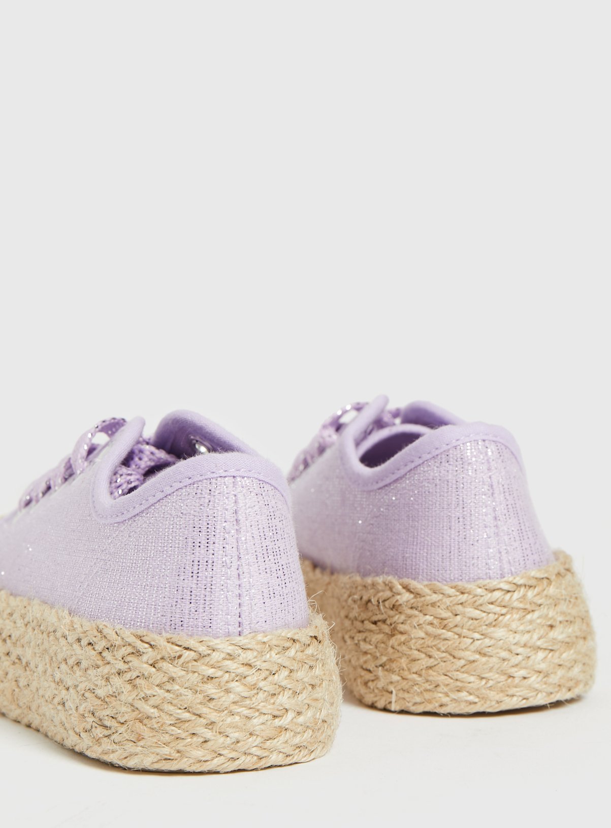 SKU:SS23 APR G2 AA LUREX ESPADRILLE TRAINER:Lilac:11 Infant - Image 4 thumbnail