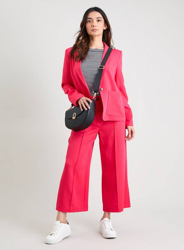 Pink cropped best sale trousers