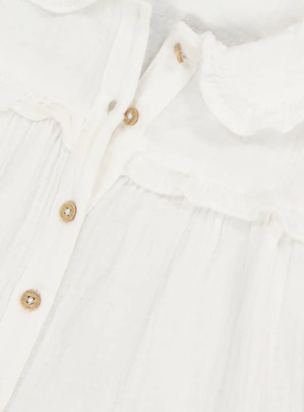 girls white frill blouse