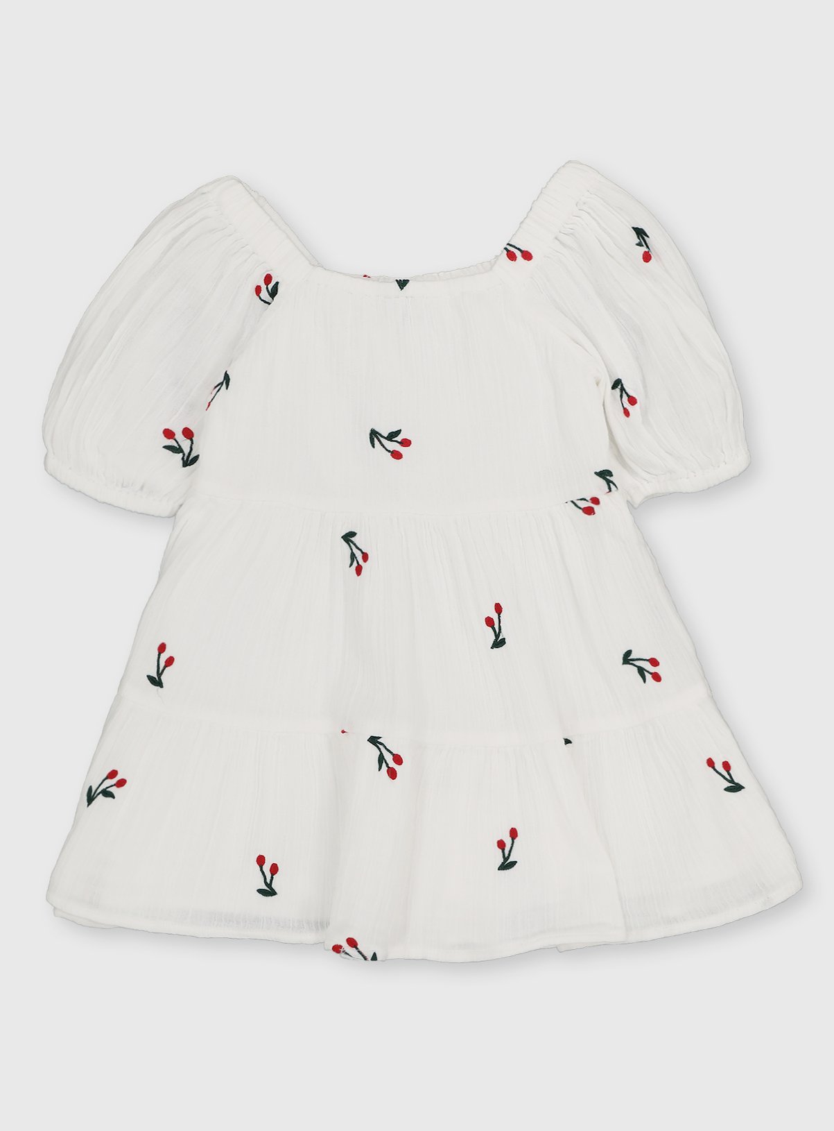 The Cherry Dress in White main image 1