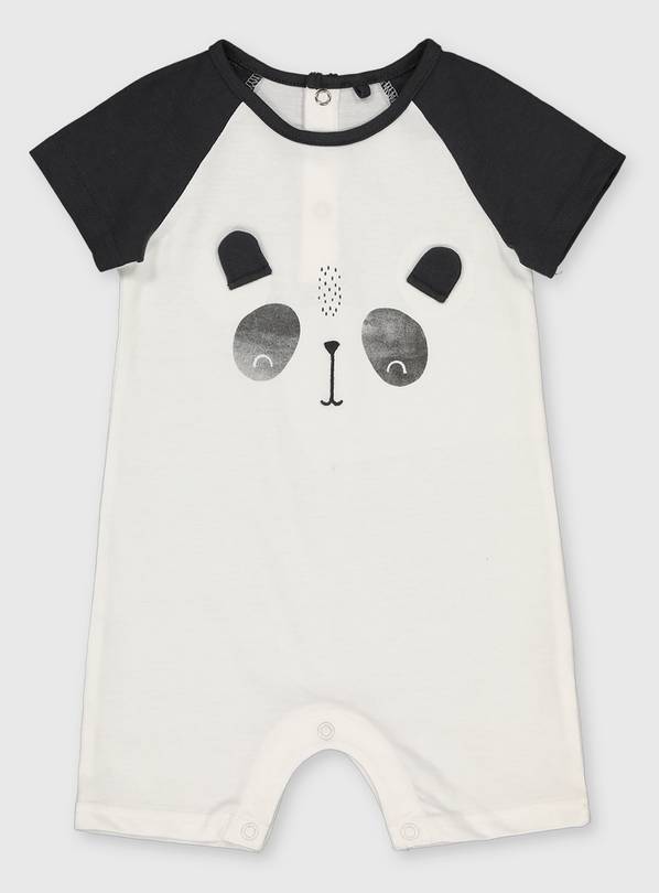 Buy Mono Panda Raglan Sleeve Romper - 12-18 months | Outfits and sets ...