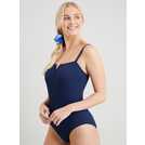 Buy Navy Ribbed Retro Tummy Control Swimsuit - 14, Swimsuits