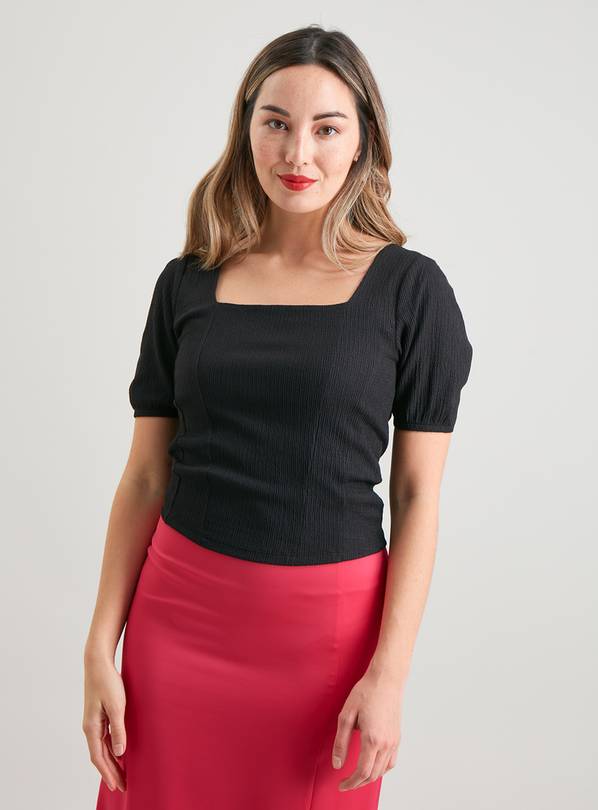Buy Black Crinkle Corset Top 22 T shirts Tu