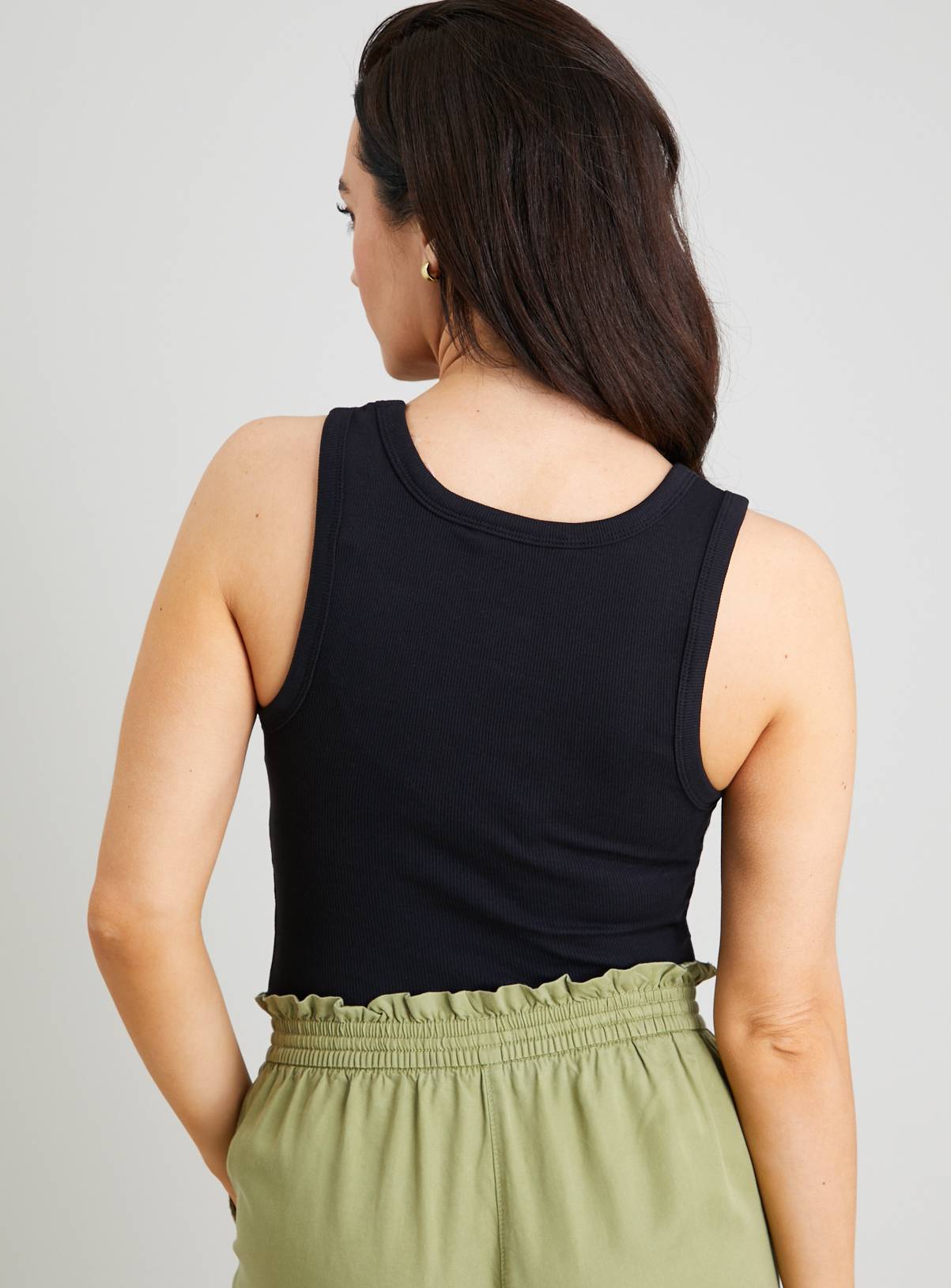 Black Classic Ribbed Vest Top 8 - Image 4
