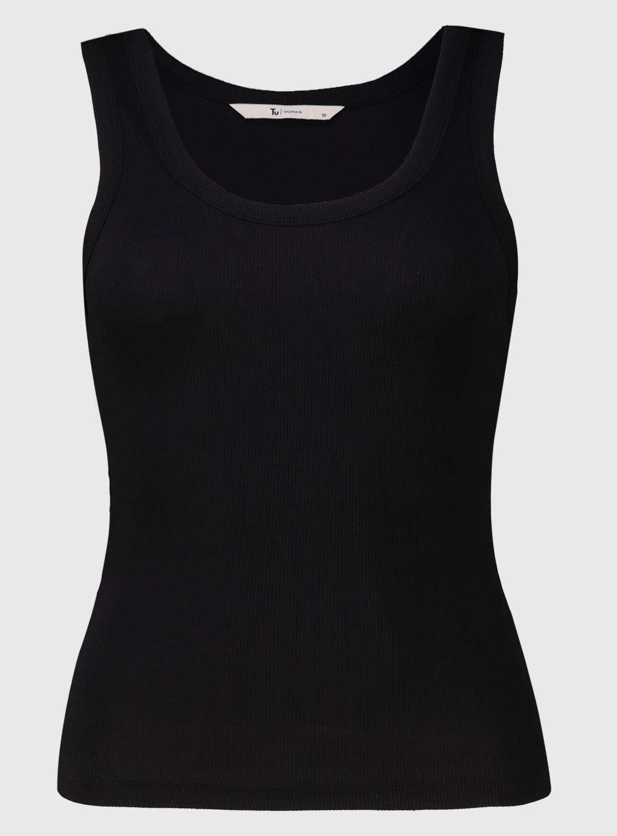 Black Classic Ribbed Vest Top 16 - Image 3