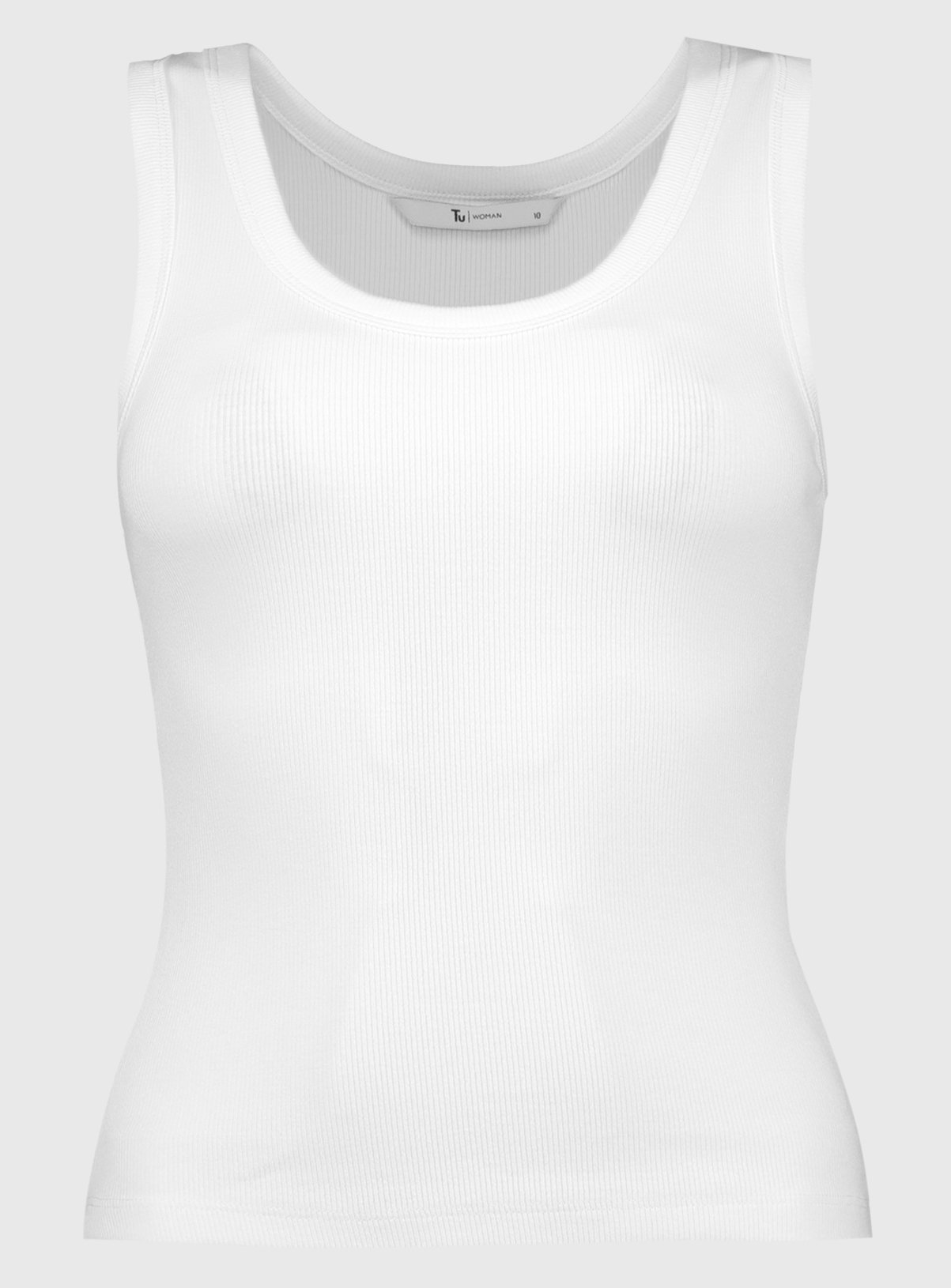 White Classic Ribbed Vest Top 12 - Image 3 thumbnail