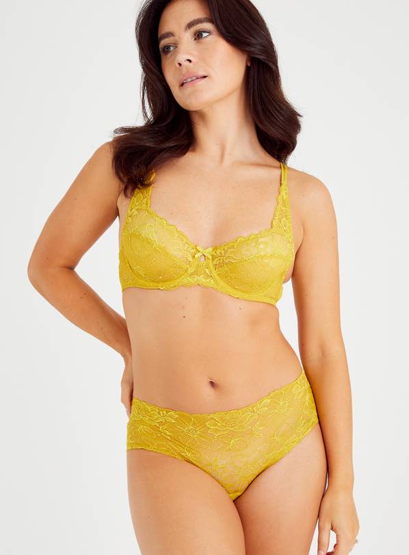 Floral lace underwire bra Woman, Yellow