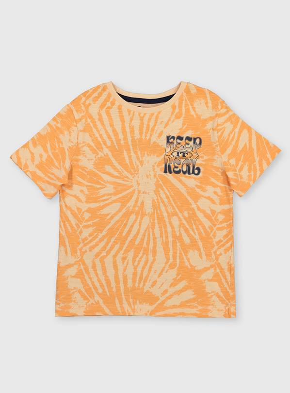 Buy Orange Tie Dye Keep It Real T-Shirt - 11 years | T-shirts and shirts |  Argos
