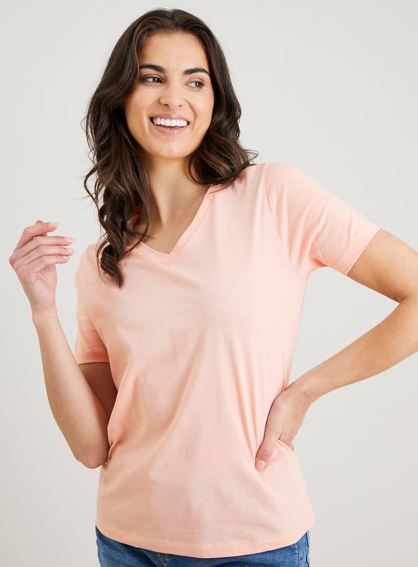 Pink Regular Fit V-Neck T-Shirt - 14