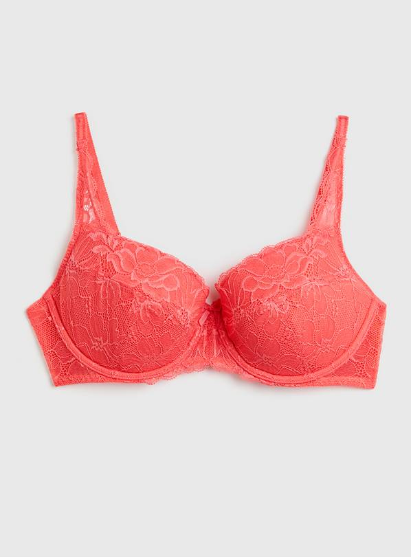 Buy A-GG Coral Supersoft Lace Full Cup Padded Bra - 32B | Bras | Argos