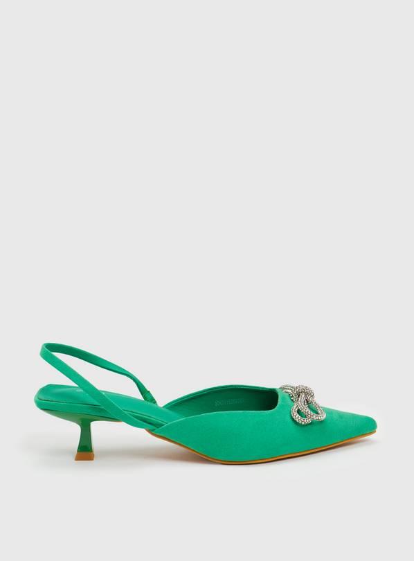 Emerald green kitten sales heel shoes