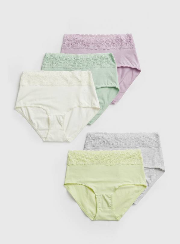 Pale Pastel Comfort Lace Full Knickers 5 Pack 6