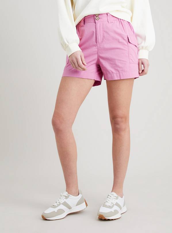 Pink Poplin Utility Shorts - 12