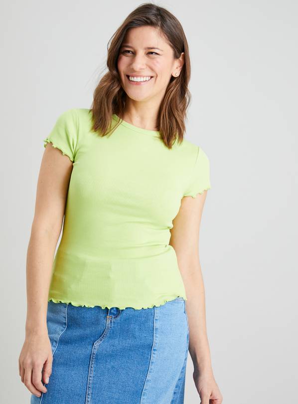 Buy Lime Green Lettuce Hem TShirt 10 Tshirts Argos