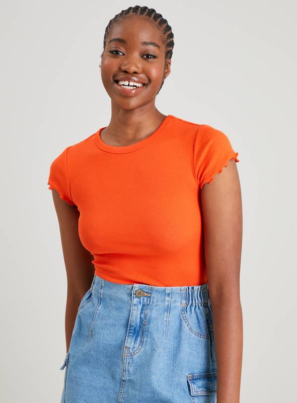 Buy Orange Lettuce Hem TShirt 16 Tshirts Argos