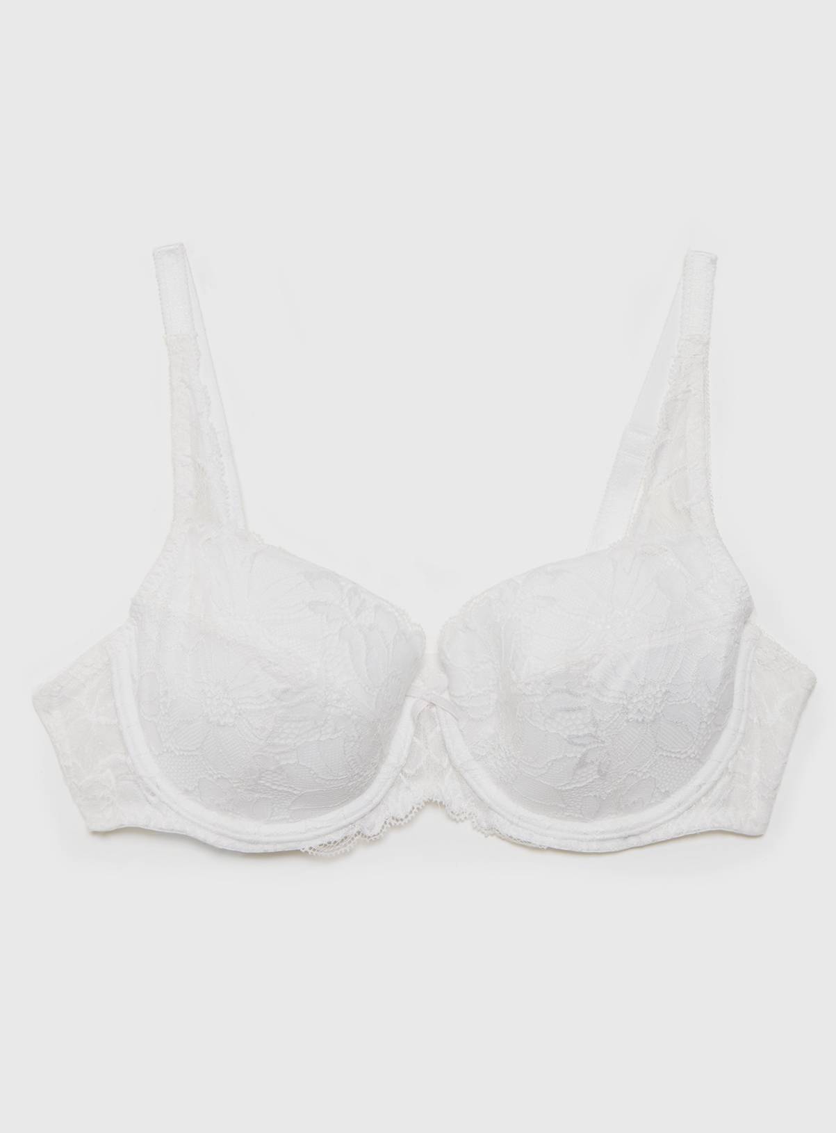A-E White Lace Full Cup Comfort Bra 34D - Image 2