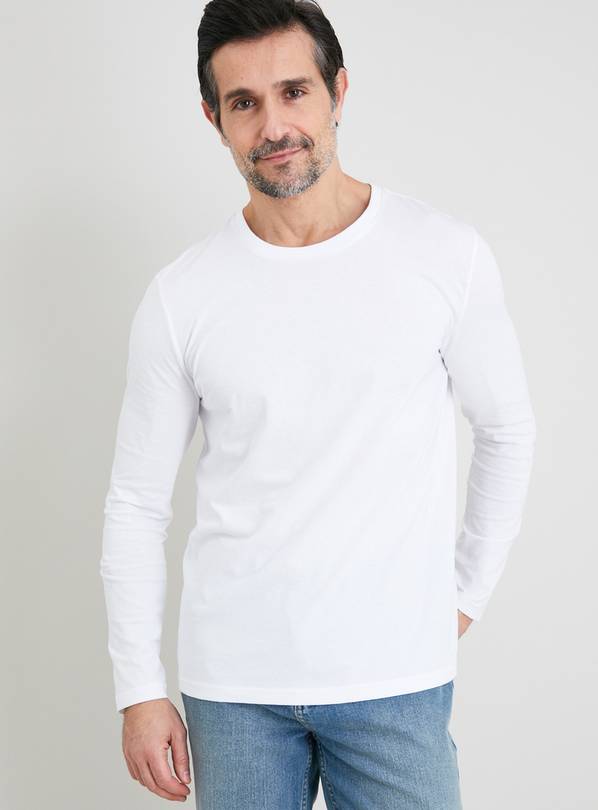 White Long Sleeve T-Shirts 2 Pack L