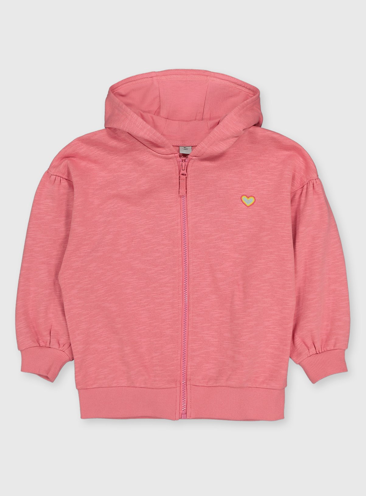 Pink Relaxed Fit Zipped Hoodie