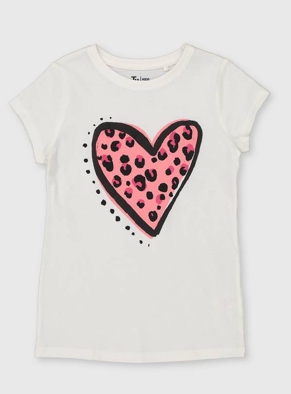 Buy White Heart T-Shirt - 12 years | Tops and t-shirts | Argos