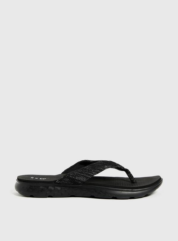 Black Comfort Chunky Flip Flops M