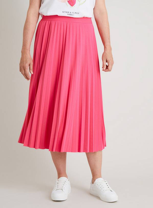 Buy Pink Jersey Pleated Textured Skirt - 8, Skirts