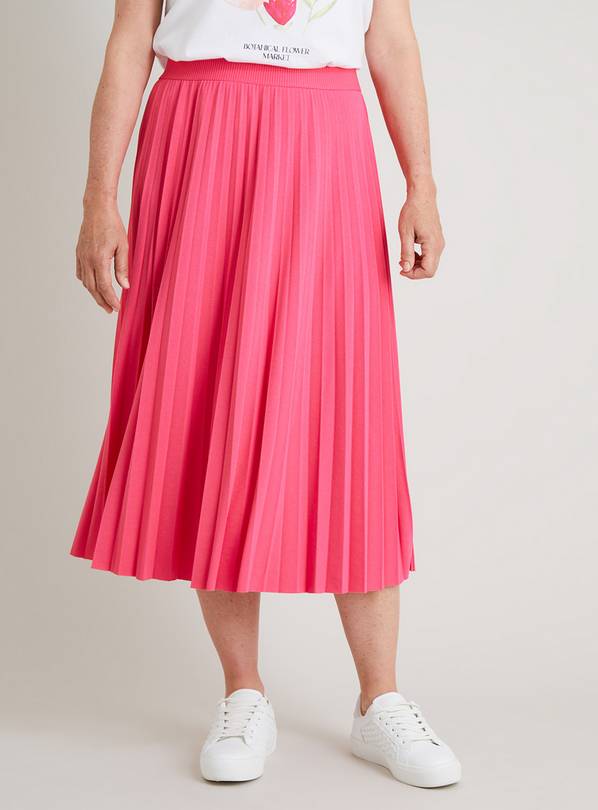 Pink pleated skirt size sale 20