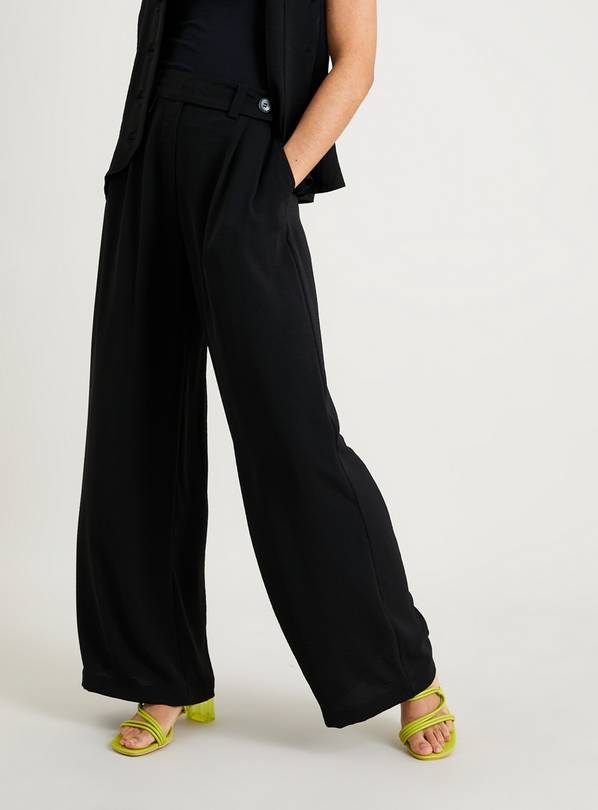 Black Wide Leg Coord Trousers - 8S