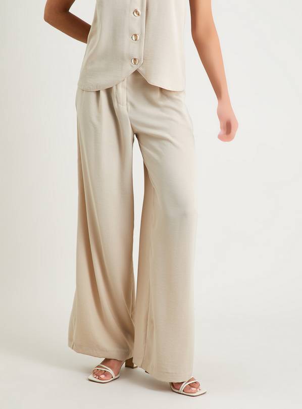 Stone Wide Leg Coord Trousers - 18S