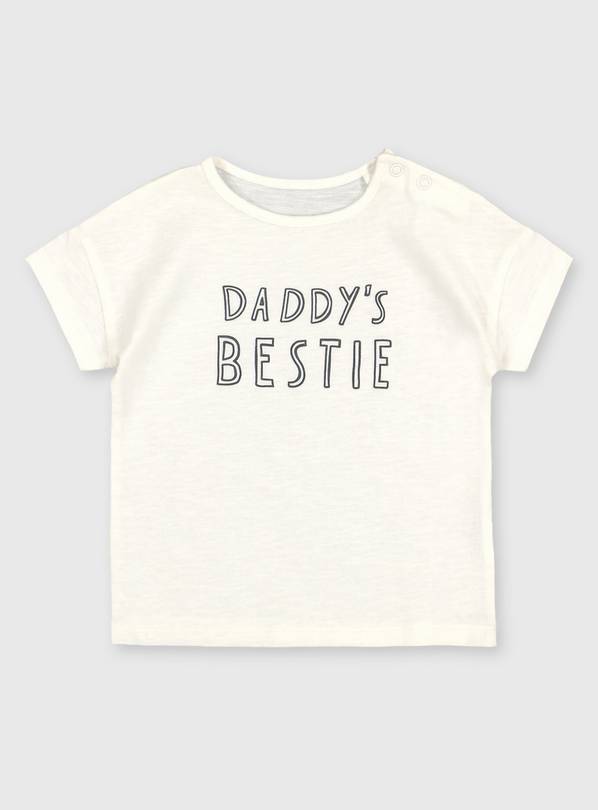 Buy White Daddy's Bestie Slogan TShirt 1218 months Tops and tshirts Argos