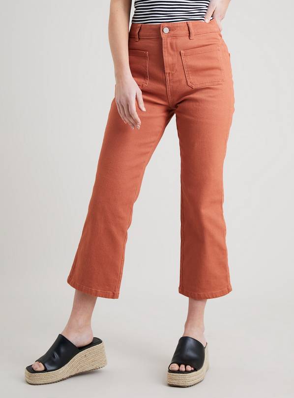 Buy Orange Cropped Kickflare Jeans - 10L | Jeans | Argos