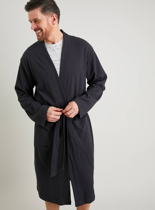 Charcoal Waffle Dressing Gown - XS