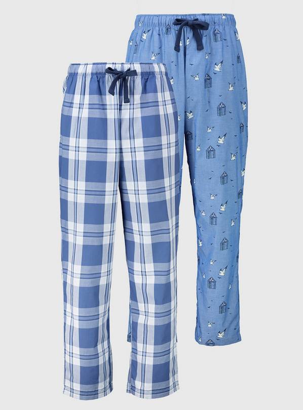 Buy Blue Check & Seaside Woven Pyjama Bottoms 2 Pack XXL Multipacks