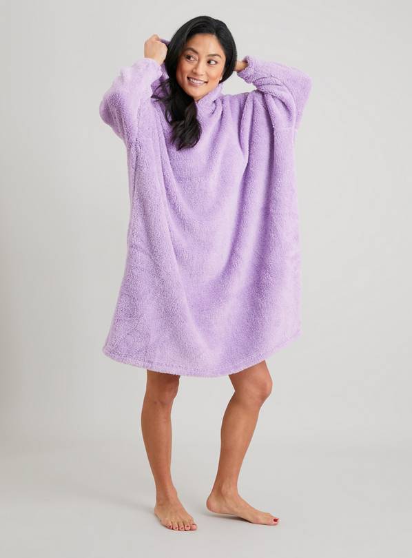 Buy Lilac Shimmer Hooded Fleece Blanket XXXL Dressing gowns Argos