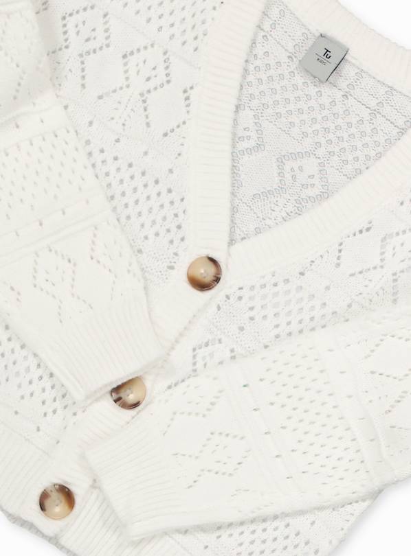 Buy White Pointelle Knit Cardigan - 3 years | Jumpers and cardigans | Tu