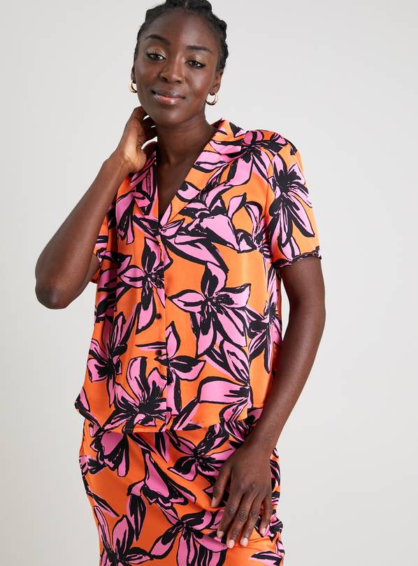 Orange Tropical Coord Shirt - 14