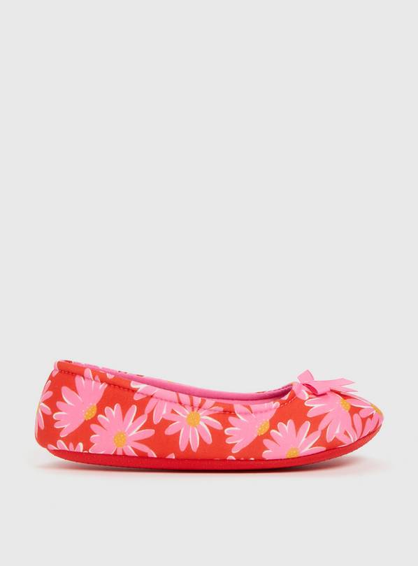 Buy Red Daisy Floral Ballerina Slippers 5 Slippers Argos