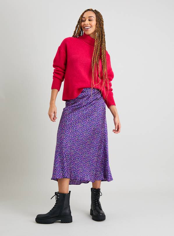 Purple leopard best sale print skirt