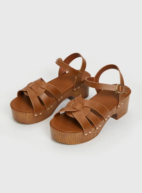 Buy Tan Open Toe Clog Sandal 7 Sandals Tu