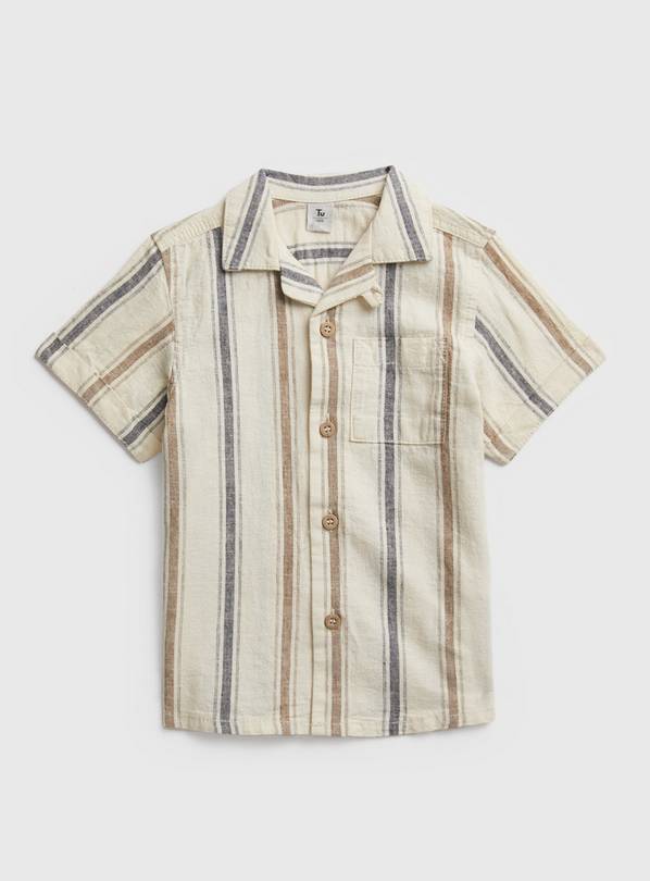 Buy Stone Stripe Linen-Rich Coord Shirt - 4-5 years | T-shirts and ...