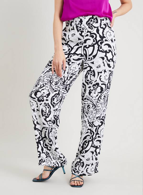 Mono Paisley Wide Leg Trousers 14R