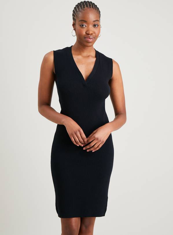 V neck 2024 black dress