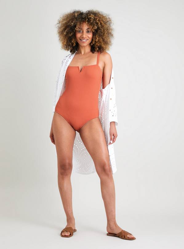 Rust colored cheap one piece swimsuit