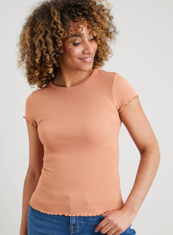 Buy Tan Lettuce Hem TShirt 16 Tshirts Argos