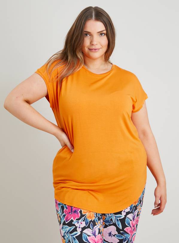 Women's plus store size orange shirts