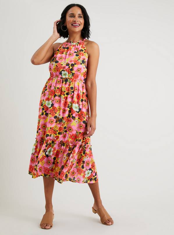 Buy Retro Floral Midi Dress With TENCEL™ Modal - 24 | Dresses | Tu