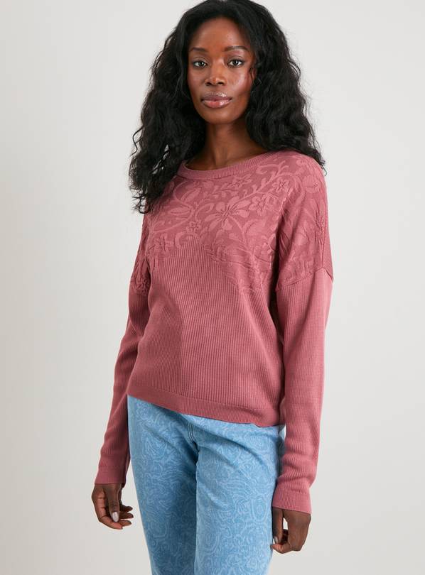 Pink on sale ribbed jumper