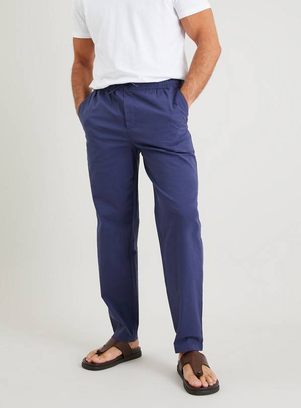 Navy seersucker sale pants